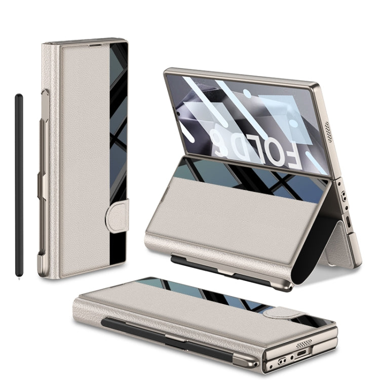 Custodia per telefono flip integrata GKK a copertura totale con slot per penna, penna non inclusa, For Galaxy Z Fold8 Ultra 5G, For Samsung Galaxy Z Fold7 5G, For Samsung Galaxy Z Fold6