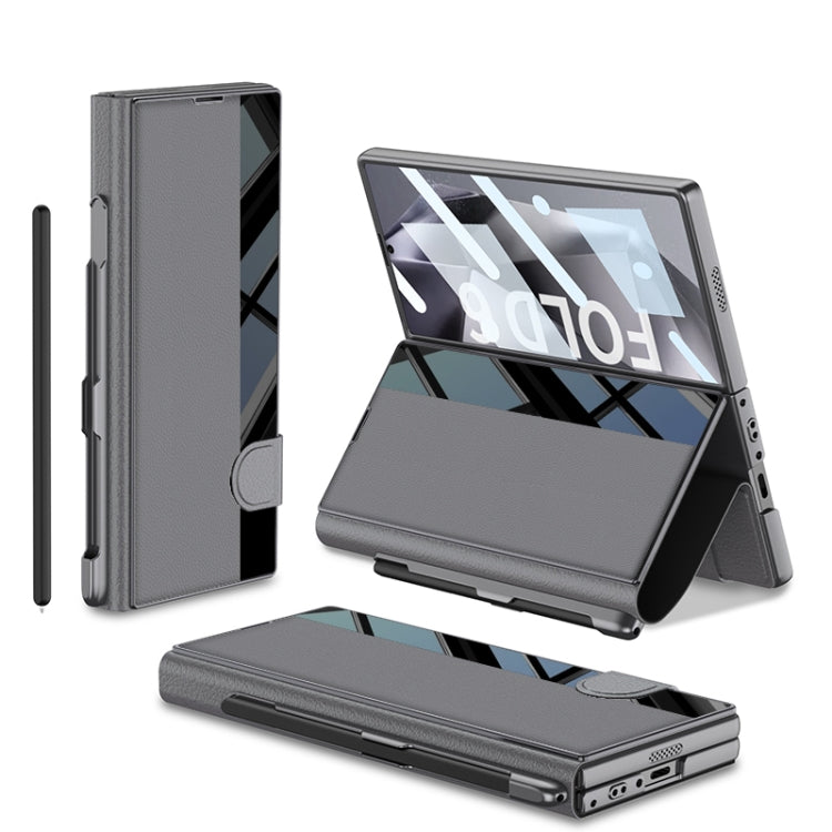 Custodia per telefono flip integrata GKK a copertura totale con slot per penna, penna non inclusa, For Galaxy Z Fold8 Ultra 5G, For Samsung Galaxy Z Fold7 5G, For Samsung Galaxy Z Fold6
