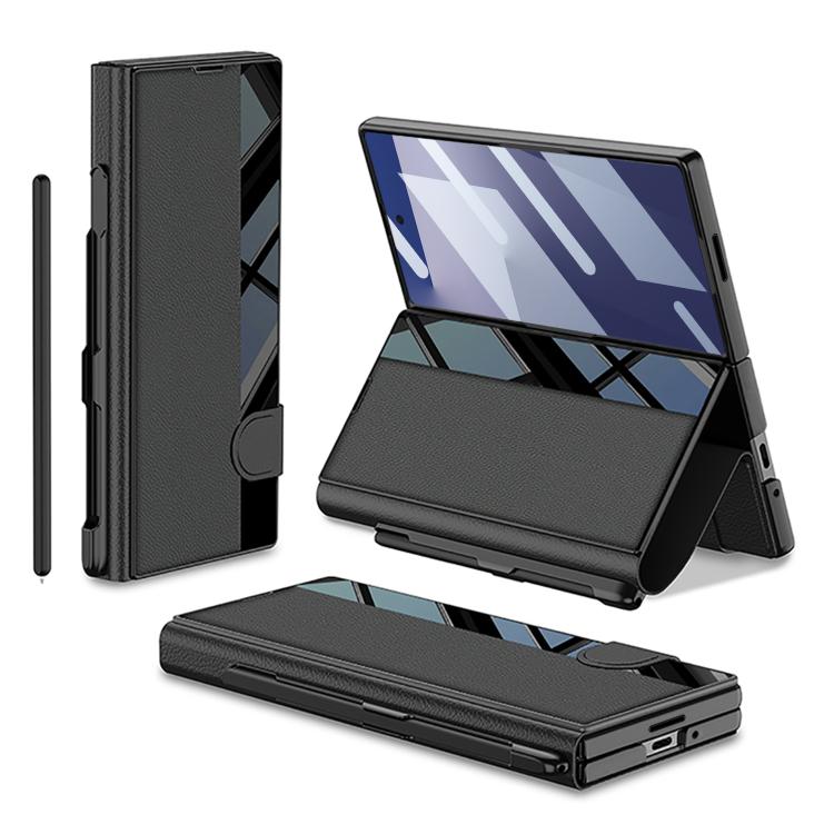 Custodia per telefono flip integrata GKK a copertura totale con slot per penna, penna non inclusa, For Galaxy Z Fold8 Ultra 5G, For Samsung Galaxy Z Fold7 5G, For Samsung Galaxy Z Fold6