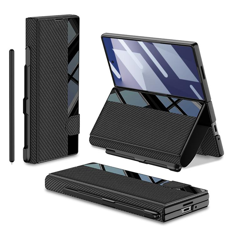 Custodia per telefono flip integrata GKK a copertura totale con slot per penna, penna non inclusa, For Galaxy Z Fold8 Ultra 5G, For Samsung Galaxy Z Fold7 5G, For Samsung Galaxy Z Fold6