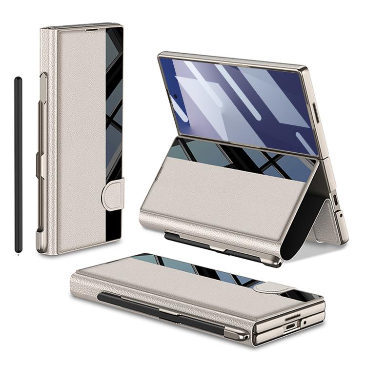 Custodia per telefono flip integrata GKK a copertura totale con slot per penna, penna non inclusa, For Galaxy Z Fold8 Ultra 5G, For Samsung Galaxy Z Fold7 5G, For Samsung Galaxy Z Fold6