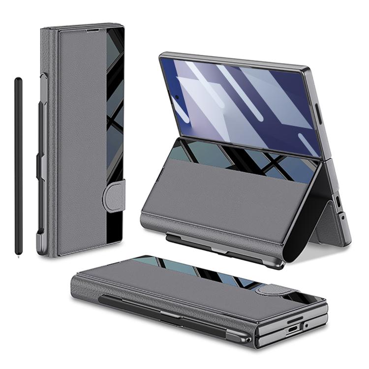 Custodia per telefono flip integrata GKK a copertura totale con slot per penna, penna non inclusa, For Galaxy Z Fold8 Ultra 5G, For Samsung Galaxy Z Fold7 5G, For Samsung Galaxy Z Fold6