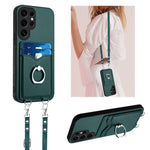 Custodia porta carte con anello a tracolla per Samsung Galaxy S24 Ultra 5G