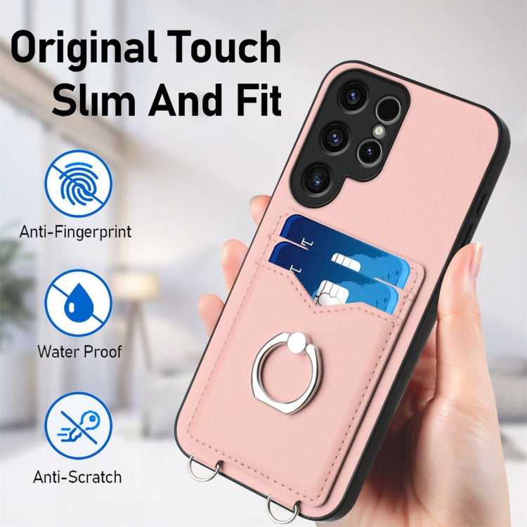 Custodia porta carte con anello per Samsung Galaxy S23 Ultra 5G