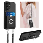 Custodia porta carte con anello per Samsung Galaxy S23 Ultra 5G