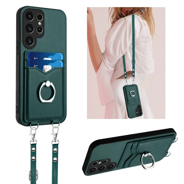 Custodia porta carte con anello per Samsung Galaxy S23 Ultra 5G