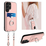 Custodia porta carte con anello a tracolla per Samsung Galaxy S22 Ultra 5G