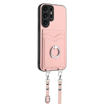 Custodia porta carte con anello a tracolla per Samsung Galaxy S22 Ultra 5G