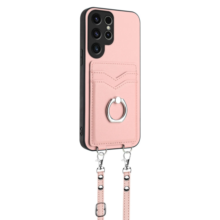 Custodia porta carte con anello a tracolla per Samsung Galaxy S22 Ultra 5G