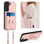 Custodia porta carte con anello a tracolla per Samsung Galaxy S22 Ultra 5G