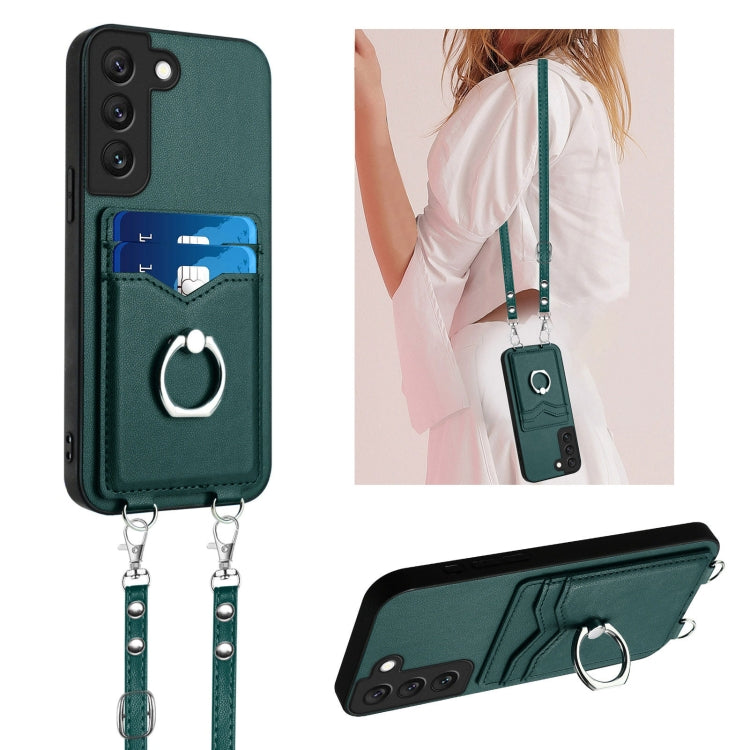 Custodia porta carte con anello a tracolla per Samsung Galaxy S22 Ultra 5G