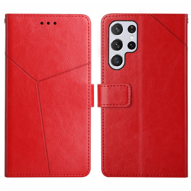 Custodia in pelle con motivo a Y per Samsung Galaxy S25+ 5G
