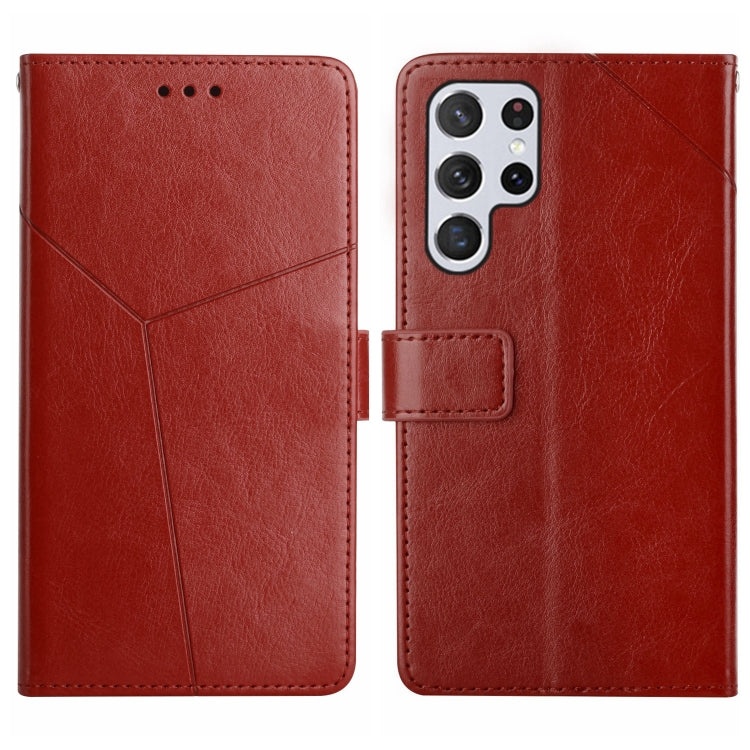 Custodia in pelle con motivo a Y per Samsung Galaxy S25+ 5G