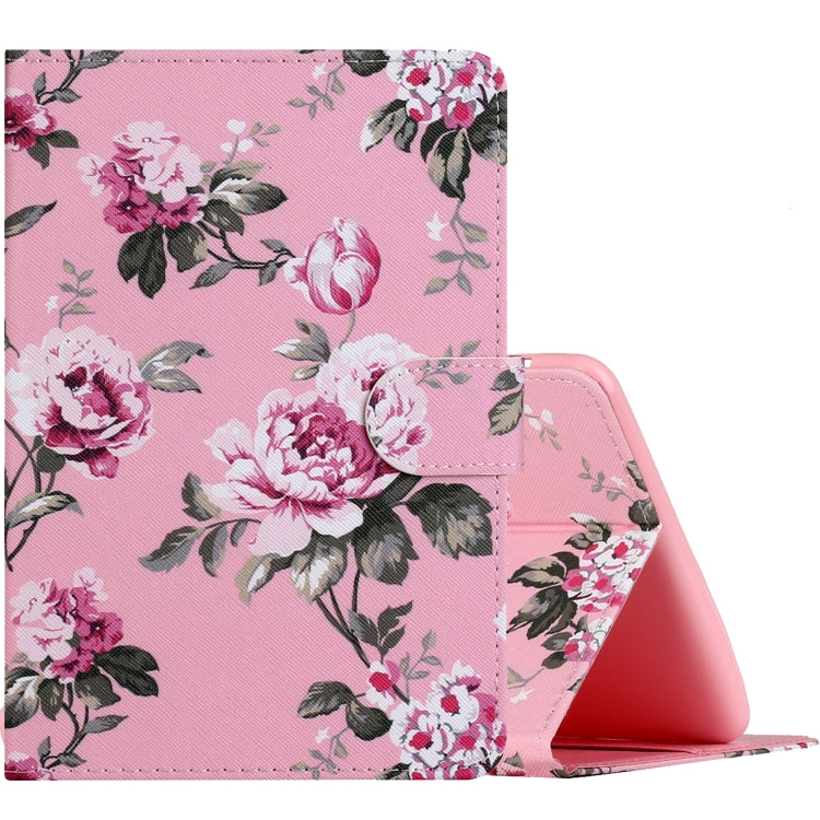 Custodia in pelle PU a vibrazione orizzontale con motivo a disegno colorato con supporto e slot per schede e funzione Sleep / Wake-up, For Amazon Kindle Fire HD8 (2020)