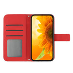 Custodia per cellulare in pelle con motivo Sun Flower goffrato Skin Feel con cordino, For Galaxy S26 FE 5G, For Samsung Galaxy S25 FE 5G