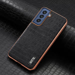 Custodia per telefono a copertura totale con struttura in coccodrillo con cornice elettrolitica AZNS, For Samsung Galaxy S21 FE 5G