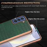 Custodia per telefono a copertura totale con struttura in coccodrillo con cornice elettrolitica AZNS, For Samsung Galaxy S21 FE 5G