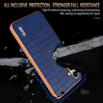 Custodia a copertura totale in pelle di coccodrillo con cornice elettrolitica