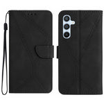 Custodia per telefono in pelle goffrata con cuciture, For Samsung Galaxy S25+ 5G, For Samsung Galaxy S25 Ultra 5G, For Samsung Galaxy S24 FE 5G
