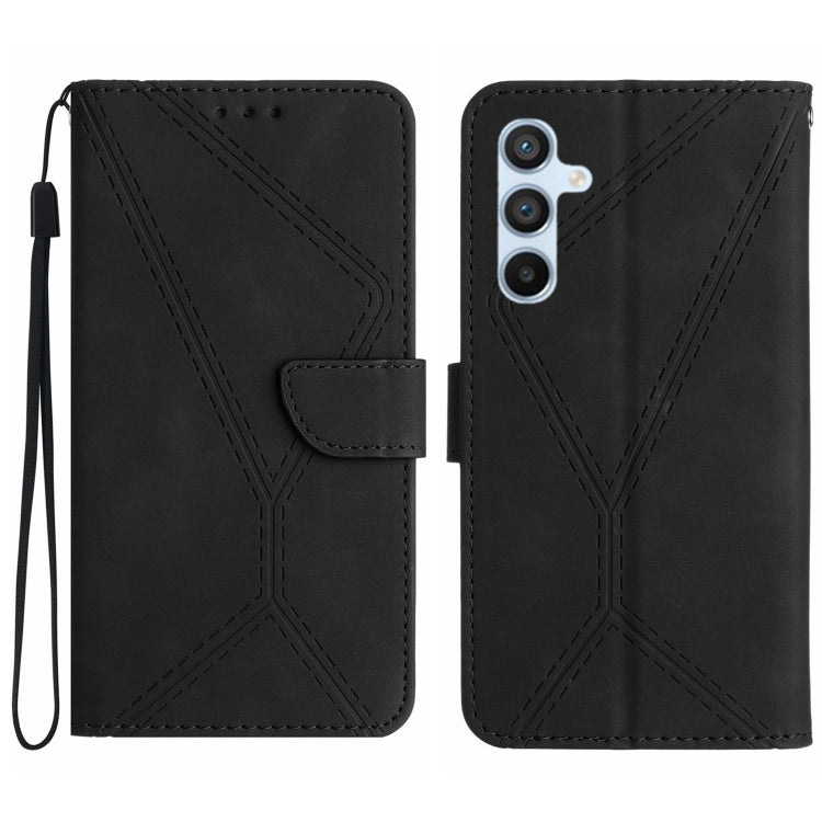 Custodia per telefono in pelle goffrata con cuciture, For Samsung Galaxy S25+ 5G, For Samsung Galaxy S25 Ultra 5G, For Samsung Galaxy S24 FE 5G