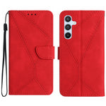 Custodia per telefono in pelle goffrata con cuciture, For Samsung Galaxy S25+ 5G, For Samsung Galaxy S25 Ultra 5G, For Samsung Galaxy S24 FE 5G