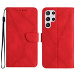 Custodia per telefono in pelle goffrata con cuciture, For Samsung Galaxy S25+ 5G, For Samsung Galaxy S25 Ultra 5G, For Samsung Galaxy S24 FE 5G