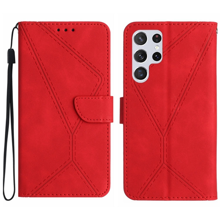Custodia per telefono in pelle goffrata con cuciture, For Samsung Galaxy S25+ 5G, For Samsung Galaxy S25 Ultra 5G, For Samsung Galaxy S24 FE 5G