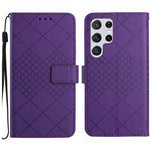 Custodia in pelle con trama a griglia rombica per Samsung Galaxy S25+ 5G