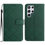 Custodia in pelle con trama a griglia rombica per Samsung Galaxy S25+ 5G
