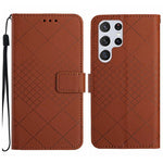 Custodia in pelle con trama a griglia rombica per Samsung Galaxy S25+ 5G