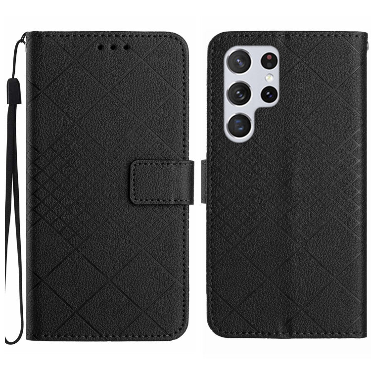 Custodia in pelle con trama a griglia rombica per Samsung Galaxy S25+ 5G