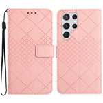 Custodia in pelle con trama a griglia rombica per Samsung Galaxy S25+ 5G