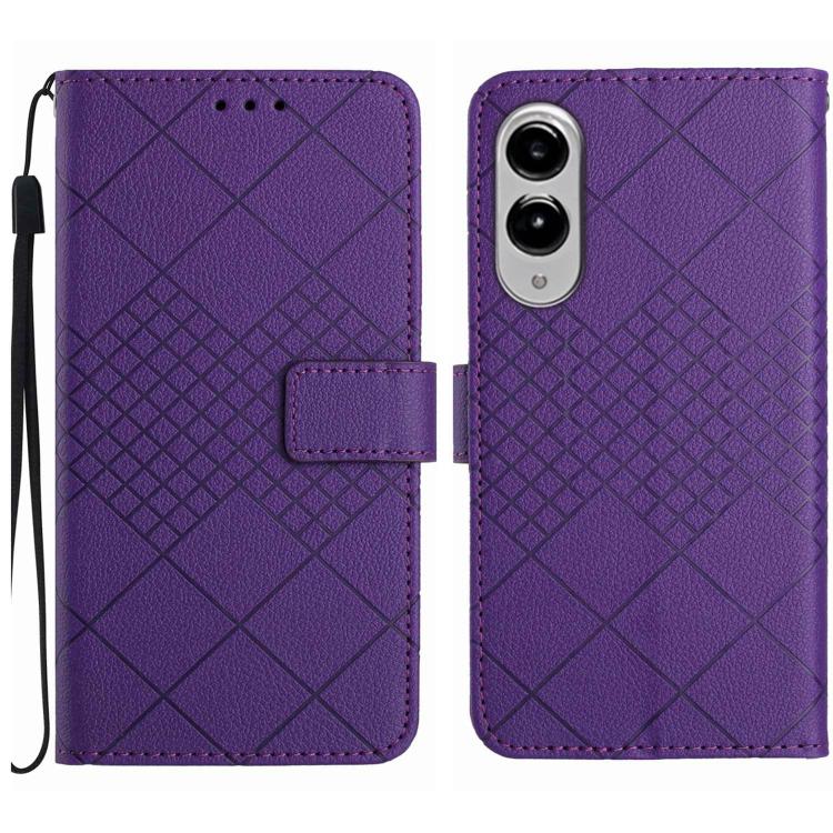 Custodia in pelle con trama a griglia rombica per Galaxy S26 FE 5G