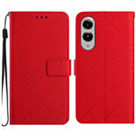 Custodia in pelle con trama a griglia rombica per Galaxy S26 FE 5G