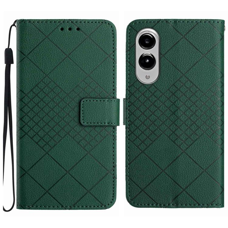 Custodia in pelle con trama a griglia rombica per Galaxy S26 FE 5G