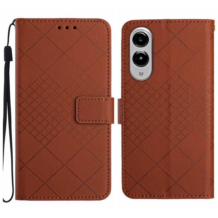 Custodia in pelle con trama a griglia rombica per Galaxy S26 FE 5G