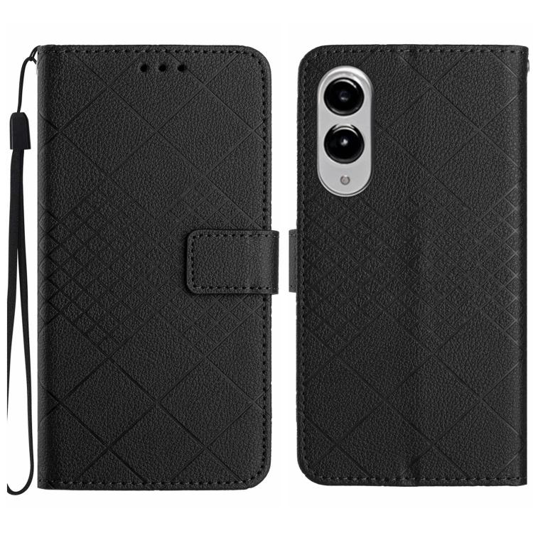 Custodia in pelle con trama a griglia rombica per Galaxy S26 FE 5G