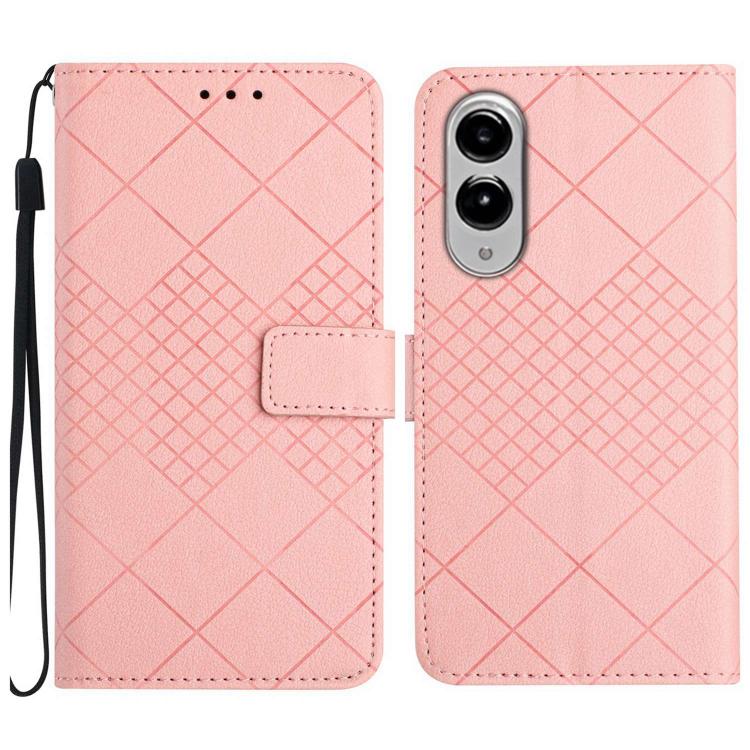 Custodia in pelle con trama a griglia rombica per Galaxy S26 FE 5G