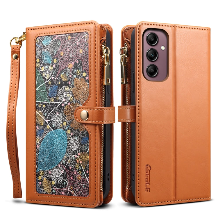 Portafoglio con cerniera e cordino ESEBLE Star Series RFID in pelle, For Samsung Galaxy S24 FE 5G, For Samsung Galaxy S24 Ultra 5G, For Samsung Galaxy S24+ 5G