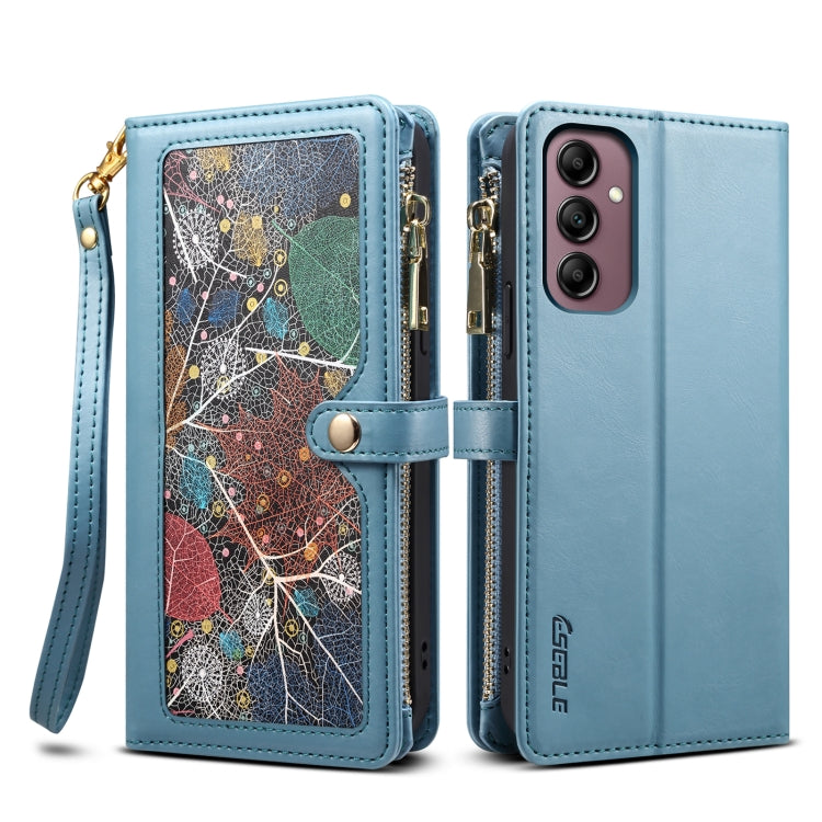 Portafoglio con cerniera e cordino ESEBLE Star Series RFID in pelle, For Samsung Galaxy S24 FE 5G, For Samsung Galaxy S24 Ultra 5G, For Samsung Galaxy S24+ 5G