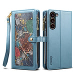 Portafoglio con cerniera e cordino ESEBLE Star Series RFID in pelle, For Samsung Galaxy S24 FE 5G, For Samsung Galaxy S24 Ultra 5G, For Samsung Galaxy S24+ 5G