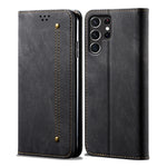 Custodia in pelle flip orizzontale stile casual con texture denim, For Samsung Galaxy S25+ 5G, For Samsung Galaxy S25 Ultra 5G, For Samsung Galaxy S24 FE 5G, For Samsung Galaxy S24 Ultra 5G, For Samsung Galaxy S24+ 5G