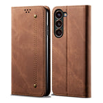 Custodia in pelle flip orizzontale stile casual con texture denim, For Samsung Galaxy S25+ 5G, For Samsung Galaxy S25 Ultra 5G, For Samsung Galaxy S24 FE 5G, For Samsung Galaxy S24 Ultra 5G, For Samsung Galaxy S24+ 5G