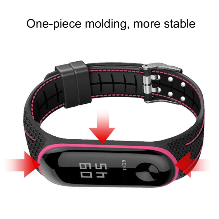Per Xiaomi Mi Band 4/3 Cinturino di ricambio per cinturino in silicone bicolore, Single Bead Texture, Honeycomb Texture, Bamboo Joint Texture