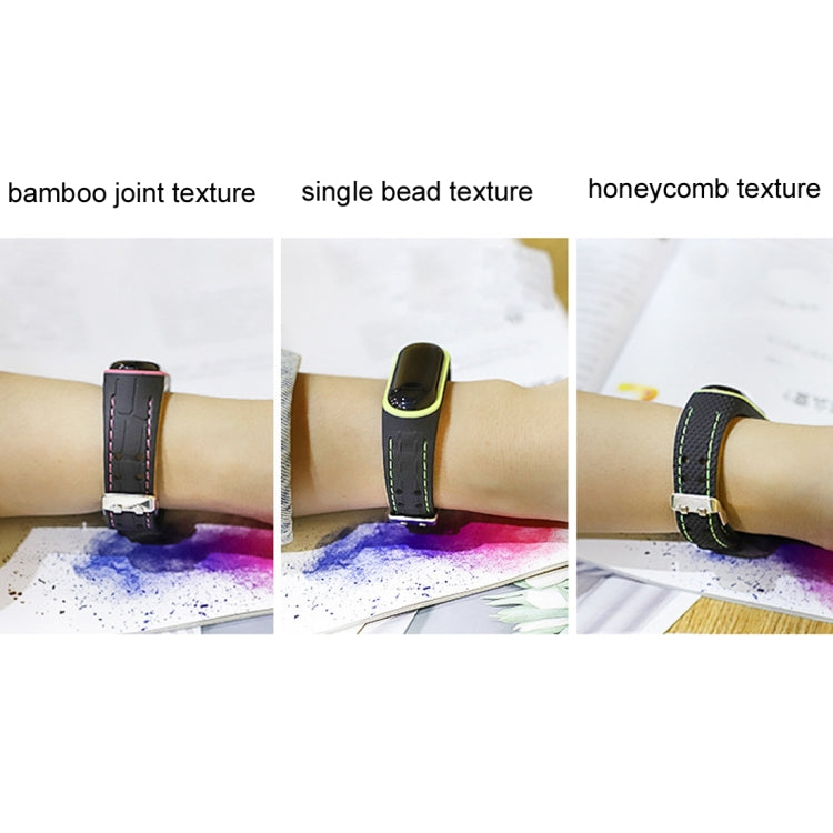 Per Xiaomi Mi Band 4/3 Cinturino di ricambio per cinturino in silicone bicolore, Single Bead Texture, Honeycomb Texture, Bamboo Joint Texture