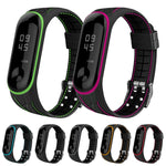 Per Xiaomi Mi Band 4/3 Cinturino di ricambio per cinturino in silicone bicolore, Single Bead Texture, Honeycomb Texture, Bamboo Joint Texture