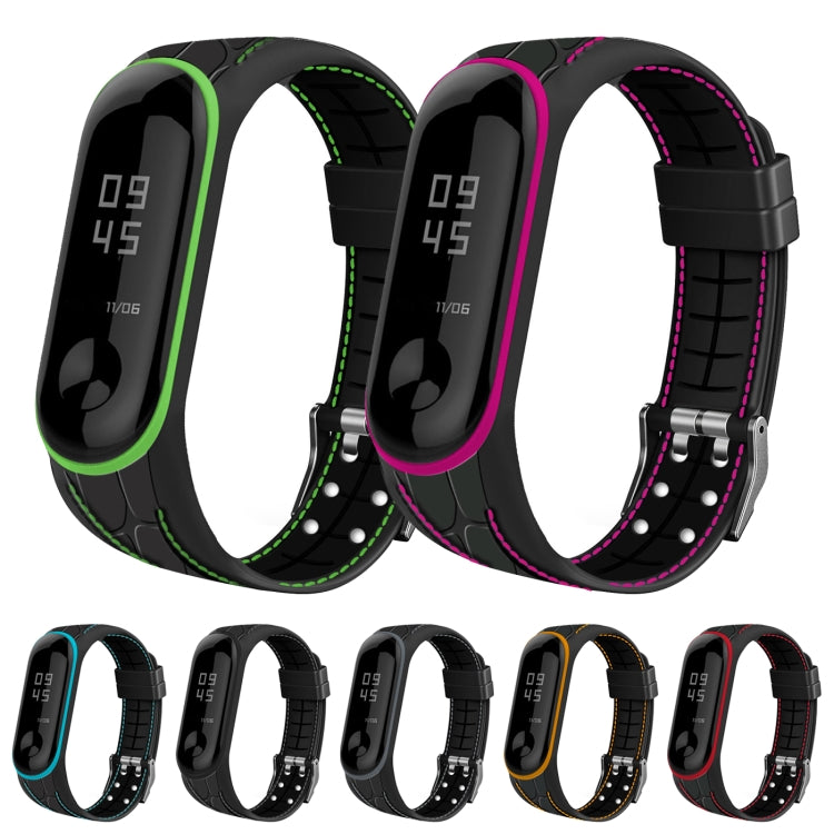 Per Xiaomi Mi Band 4/3 Cinturino di ricambio per cinturino in silicone bicolore, Single Bead Texture, Honeycomb Texture, Bamboo Joint Texture