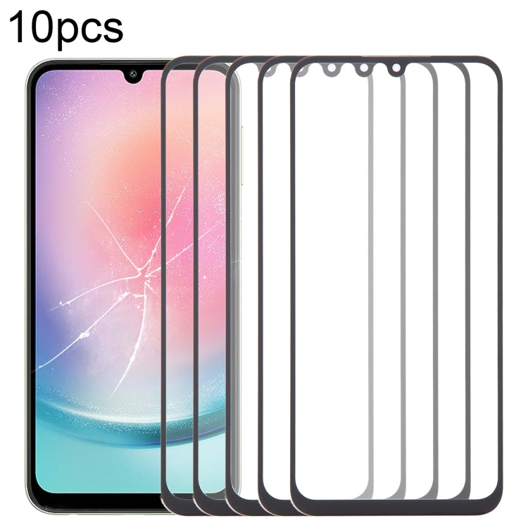 10pcs Front Screen Outer Glass Lens with OCA Adhesive Optically Clear, For Samsung Galaxy F15 SM-E156B, For Samsung Galaxy A15 5G SM-A156B, For Samsung Galaxy A55 SM-A556B, For Samsung Galaxy A35 SM-A356B