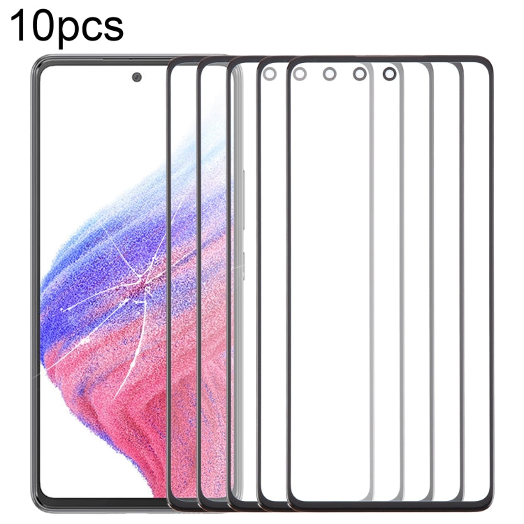 10 pezzi Lente in vetro esterna per schermo frontale con adesivo OCA otticamente trasparente, For Samsung Galaxy F15 SM-E156B, For Samsung Galaxy A15 5G SM-A156B, For Samsung Galaxy A55 SM-A556B, For Samsung Galaxy A35 SM-A356B