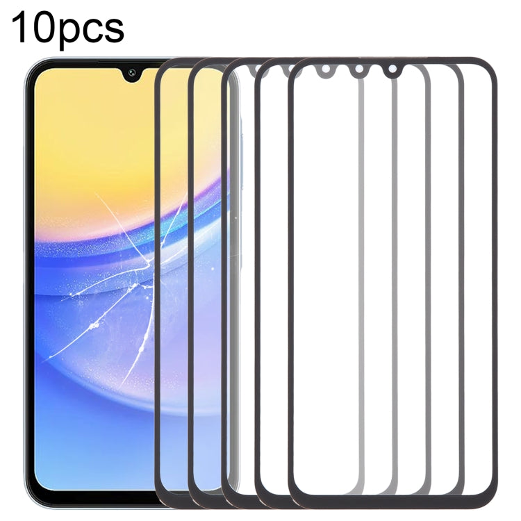 10 pezzi Lente in vetro esterna per schermo frontale con adesivo OCA otticamente trasparente, For Samsung Galaxy F15 SM-E156B, For Samsung Galaxy A15 5G SM-A156B, For Samsung Galaxy A55 SM-A556B, For Samsung Galaxy A35 SM-A356B